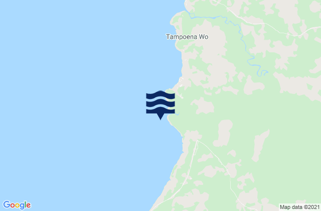 Mapa da tábua de marés em Tampunawu (Muna Island), Indonesia