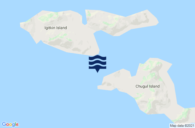 Mapa da tábua de marés em Tanager Point Chugul Island, United States