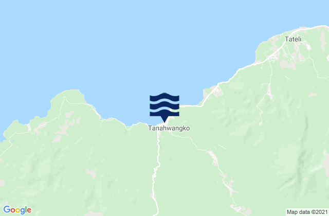 Mapa da tábua de marés em Tanahwangko, Indonesia