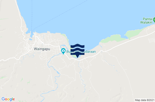 Mapa da tábua de marés em Tanahwurung, Indonesia