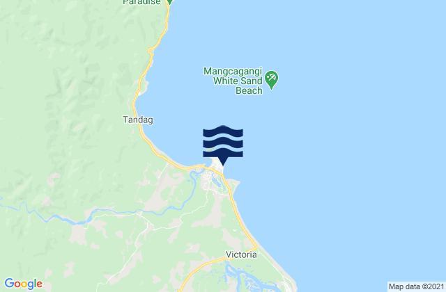 Mapa da tábua de marés em Tandag, Philippines