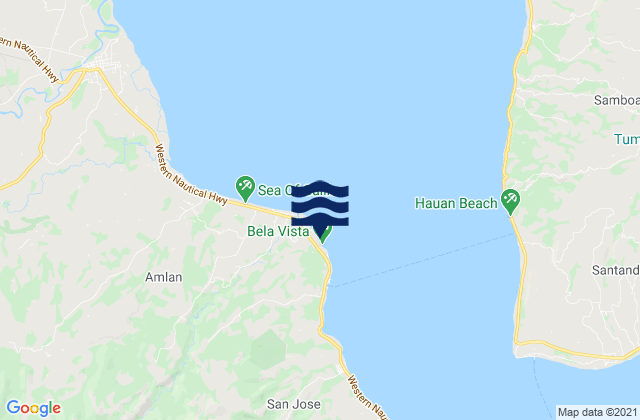 Mapa da tábua de marés em Tandayag, Philippines