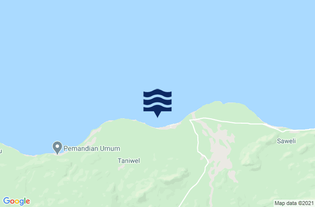 Mapa da tábua de marés em Taniwel Seram Island, Indonesia