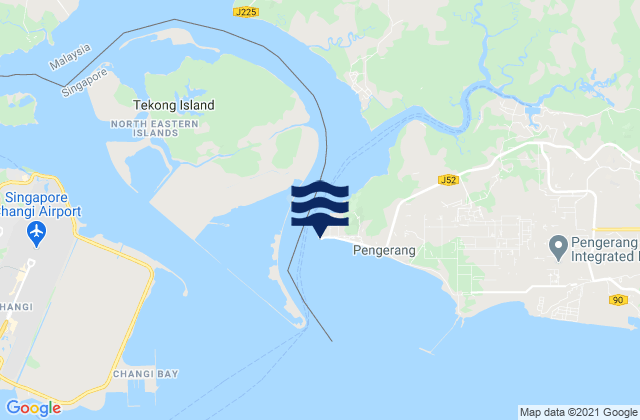 Mapa da tábua de marés em Tanjung Pengelih, Malaysia