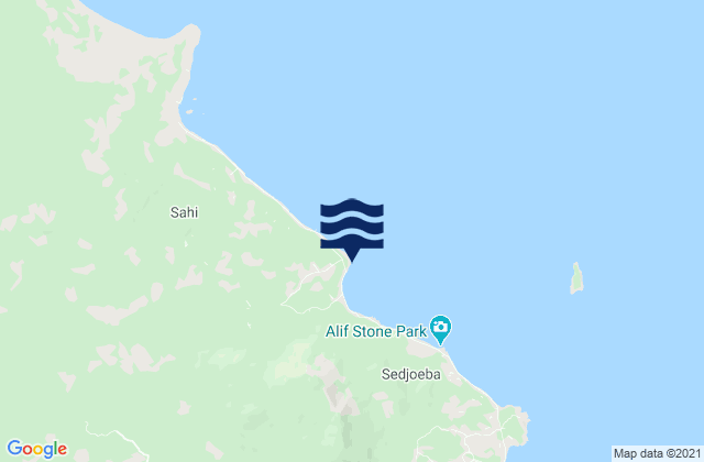 Mapa da tábua de marés em Tanjung, Indonesia