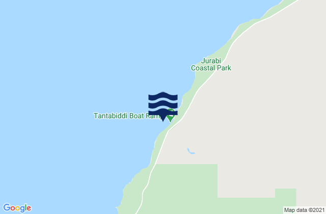 Mapa da tábua de marés em Tantabiddi, Australia
