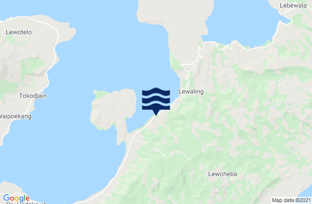Mapa da tábua de marés em Tapolangu, Indonesia