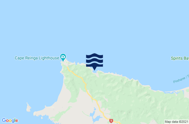 Mapa da tábua de marés em Tapotupotu Bay, New Zealand