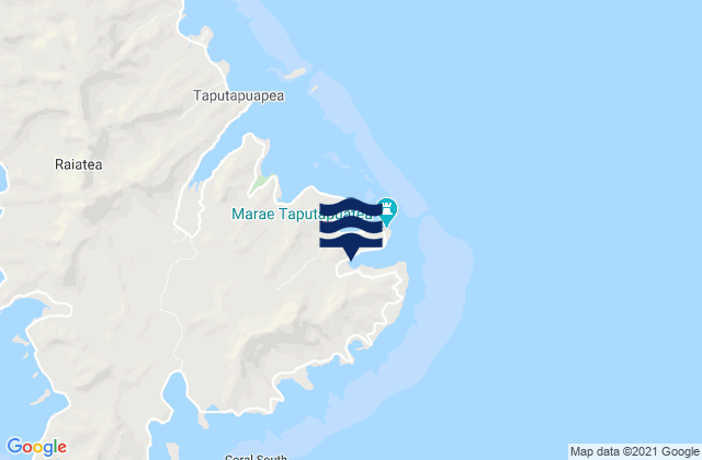 Mapa da tábua de marés em Taputapuatea, French Polynesia