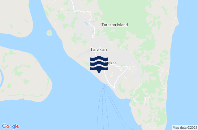 Mapa da tábua de marés em Tarakan, Indonesia