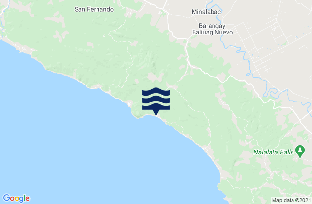 Mapa da tábua de marés em Tariric, Philippines