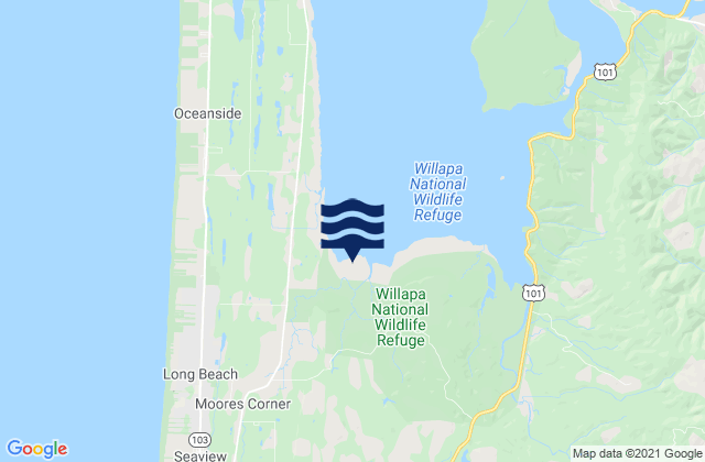 Mapa da tábua de marés em Tarlatt Slough, United States