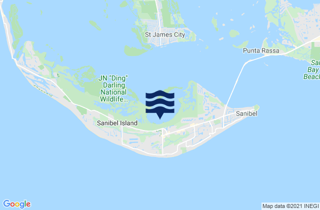 Mapa da tábua de marés em Tarpon Bay Sanibel Island, United States