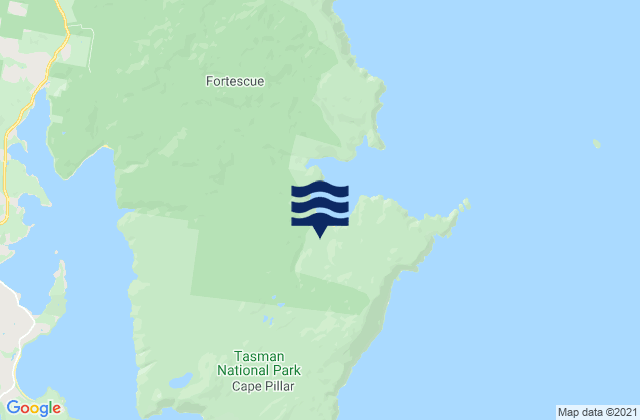 Mapa da tábua de marés em Tasman Peninsula, Australia