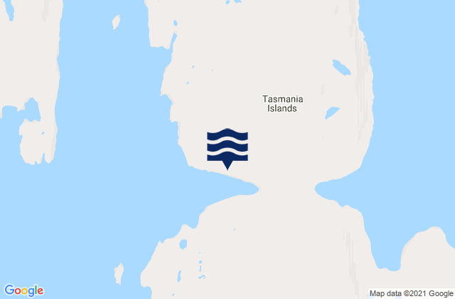 Mapa da tábua de marés em Tasmania Islands, Canada