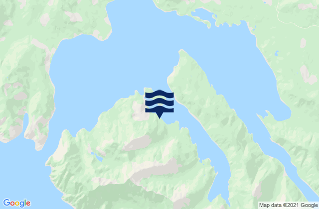 Mapa da tábua de marés em Tasu Sound, Canada