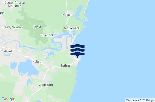 Mapa da tábua de marés em Tathra Beach, Australia