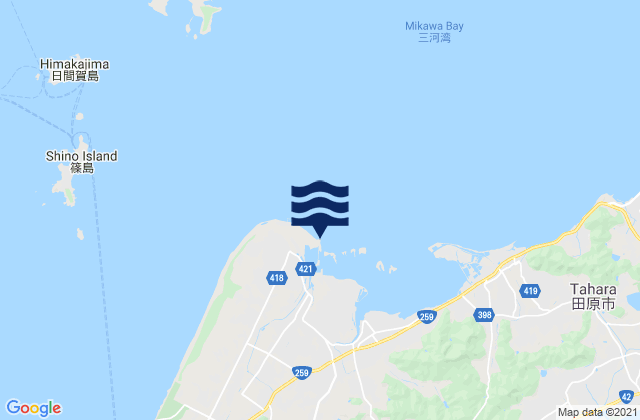 Mapa da tábua de marés em Tatsuma-zaki, Japan
