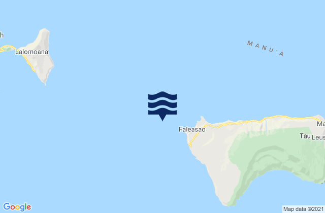 Mapa da tábua de marés em Tau Island, American Samoa