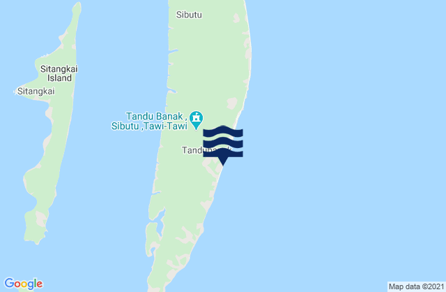 Mapa da tábua de marés em Taungoh, Philippines