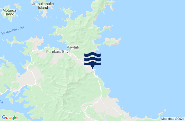 Mapa da tábua de marés em Taupiri Bay, New Zealand