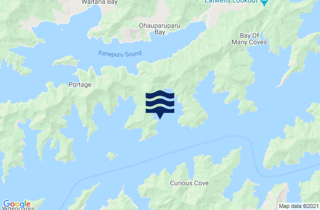 Mapa da tábua de marés em Tauranga Bay, New Zealand