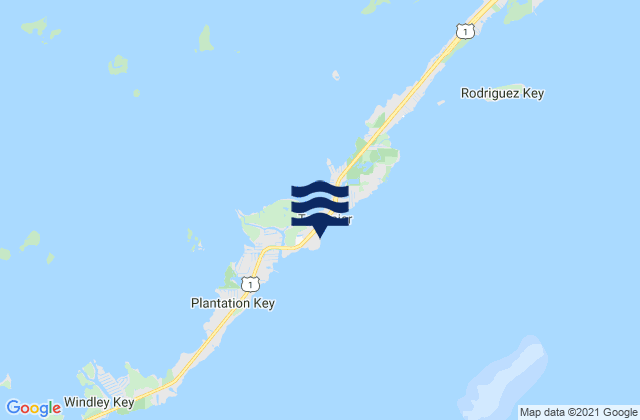 Mapa da tábua de marés em Tavernier Harbor, United States