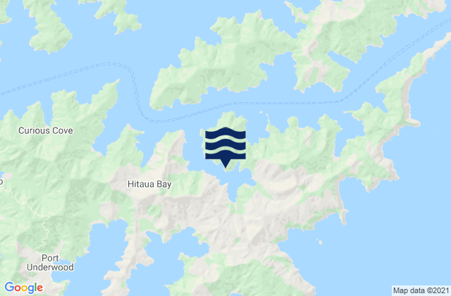 Mapa da tábua de marés em Tawa Bay, New Zealand