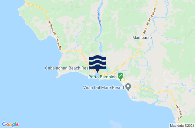 Mapa da tábua de marés em Tayaman, Philippines