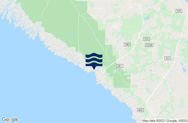 Mapa da tábua de marés em Taylor County, United States