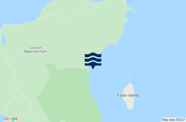 Mapa da tábua de marés em Taylors Landing, Australia