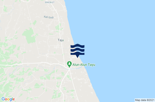 Mapa da tábua de marés em Tayu Kulon, Indonesia