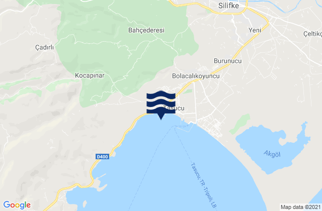 Mapa da tábua de marés em Taşucu, Turkey
