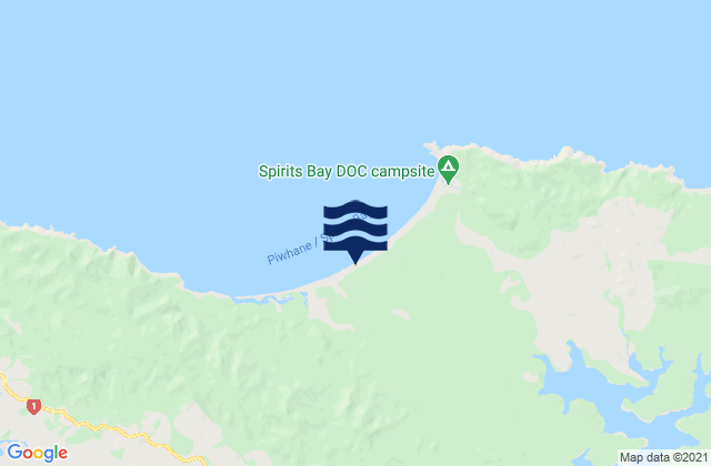 Mapa da tábua de marés em Te Horo Beach, New Zealand