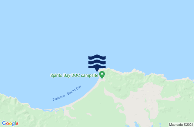 Mapa da tábua de marés em Te Karaka Bay, New Zealand