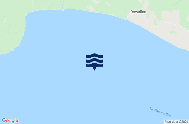Mapa da tábua de marés em Te Waewae Bay, New Zealand