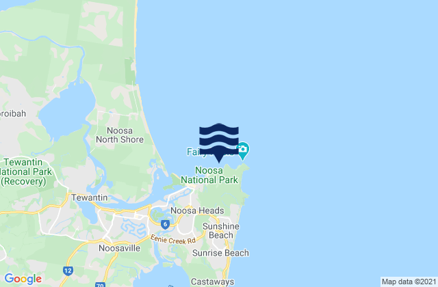 Mapa da tábua de marés em Tea Tree Bay, Australia