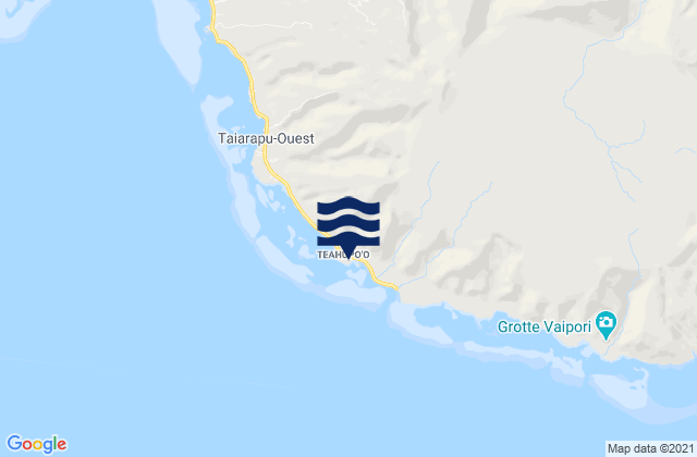 Mapa da tábua de marés em Teahupoo, French Polynesia