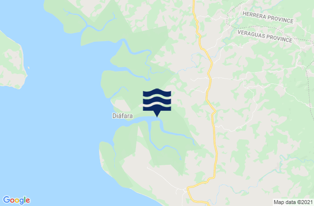 Mapa da tábua de marés em Tebario, Panama