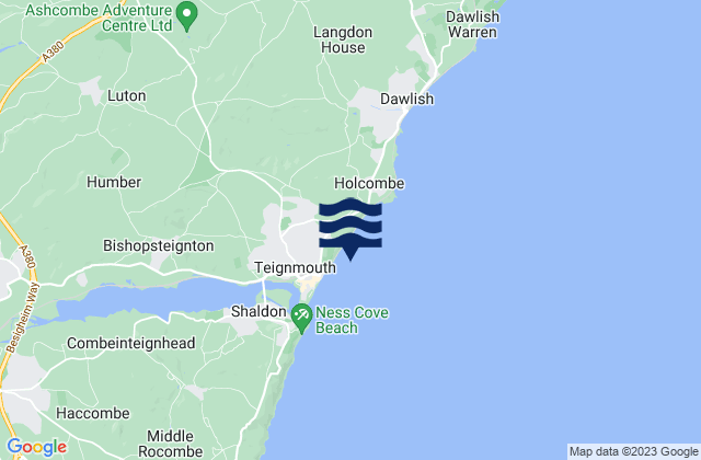 Mapa da tábua de marés em Teignmouth (Approaches), United Kingdom