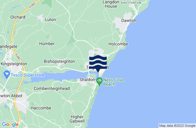 Mapa da tábua de marés em Teignmouth (New Quay), United Kingdom