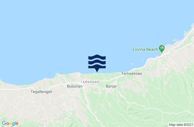 Mapa da tábua de marés em Telaga, Indonesia