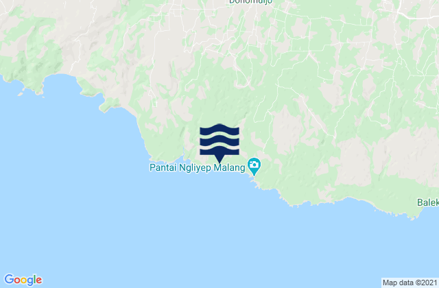 Mapa da tábua de marés em Tempursarikrajan, Indonesia