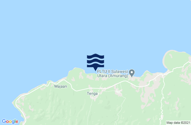 Mapa da tábua de marés em Tenga, Indonesia