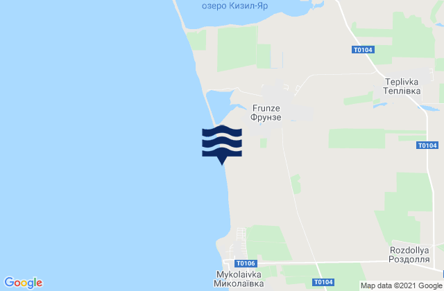 Mapa da tábua de marés em Teplovka, Ukraine