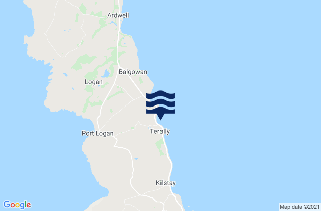 Mapa da tábua de marés em Terally Bay, United Kingdom