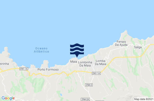 Mapa da tábua de marés em Terceira - Santa Catarina, Portugal