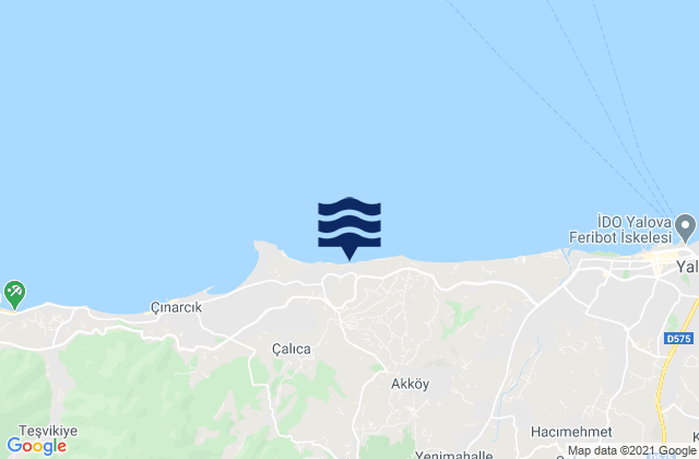 Mapa da tábua de marés em Termal, Turkey