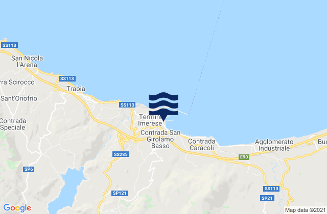 Mapa da tábua de marés em Termini Imerese, Italy