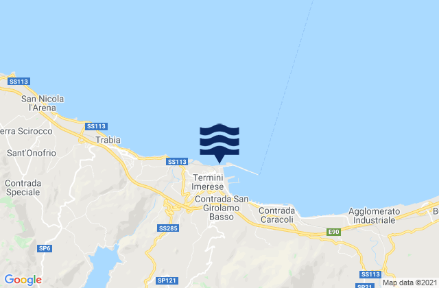 Mapa da tábua de marés em Termini Imerese Port, Italy